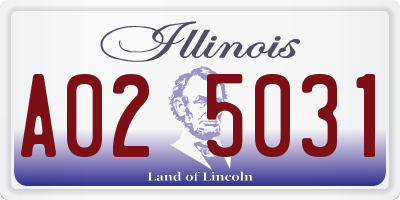 IL license plate A025031