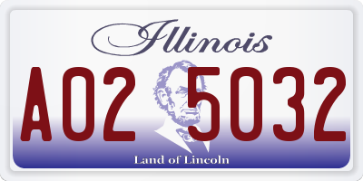 IL license plate A025032