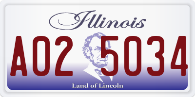 IL license plate A025034