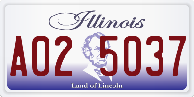 IL license plate A025037