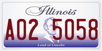 IL license plate A025058