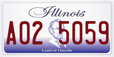 IL license plate A025059