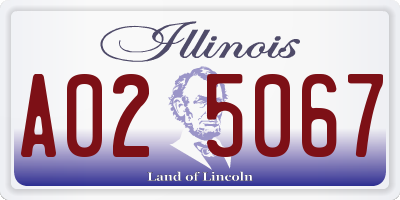 IL license plate A025067