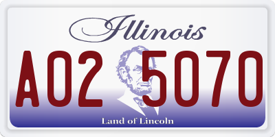 IL license plate A025070