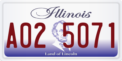 IL license plate A025071