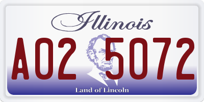 IL license plate A025072