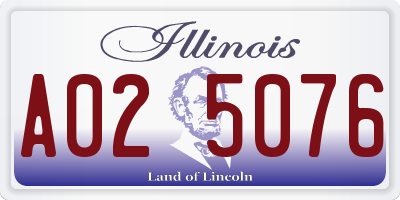 IL license plate A025076