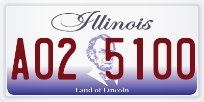 IL license plate A025100