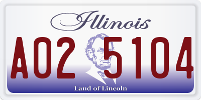 IL license plate A025104