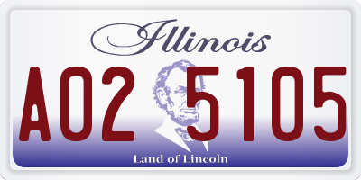 IL license plate A025105