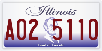 IL license plate A025110