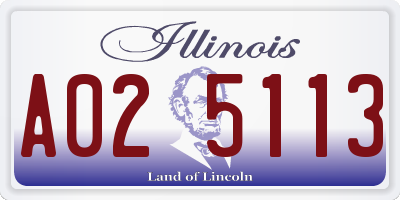 IL license plate A025113