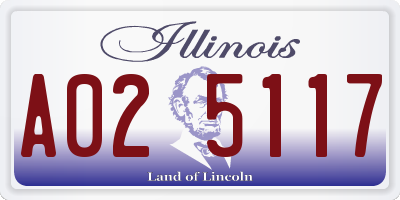 IL license plate A025117