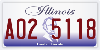 IL license plate A025118