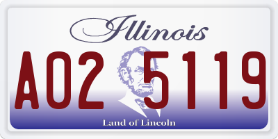 IL license plate A025119