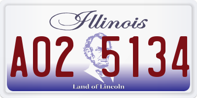 IL license plate A025134