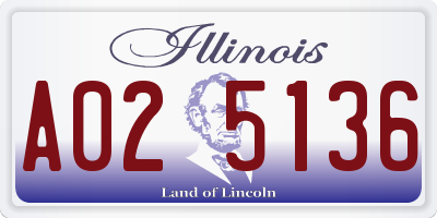 IL license plate A025136