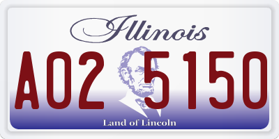 IL license plate A025150
