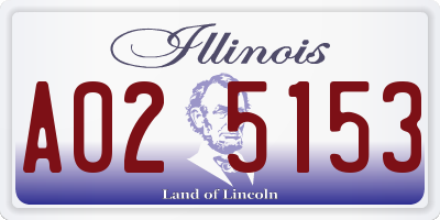 IL license plate A025153
