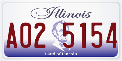 IL license plate A025154