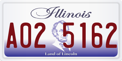 IL license plate A025162