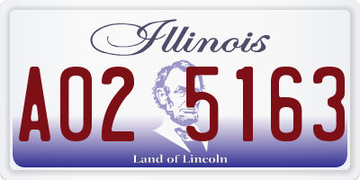 IL license plate A025163