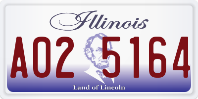 IL license plate A025164