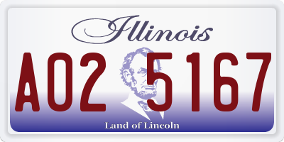 IL license plate A025167