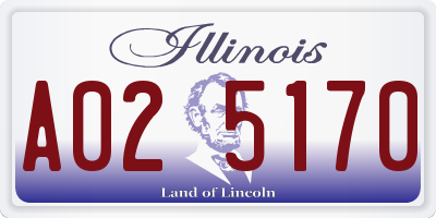 IL license plate A025170