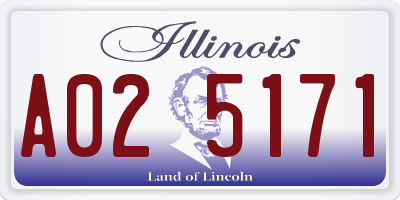IL license plate A025171