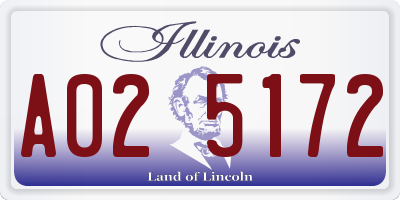 IL license plate A025172