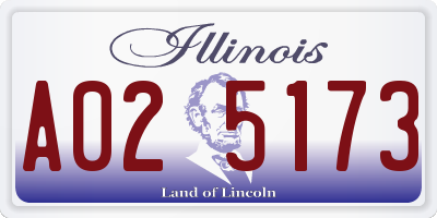 IL license plate A025173