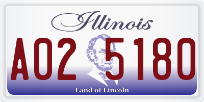IL license plate A025180