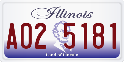 IL license plate A025181