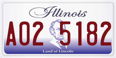 IL license plate A025182