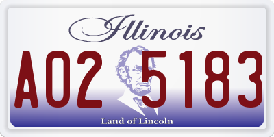 IL license plate A025183