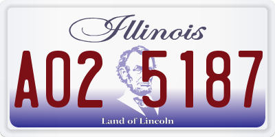 IL license plate A025187