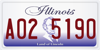 IL license plate A025190