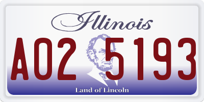 IL license plate A025193