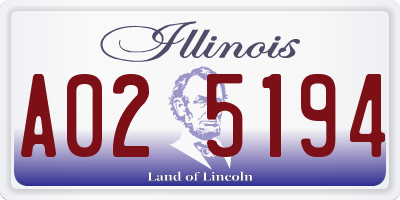 IL license plate A025194