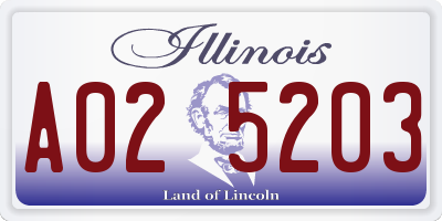 IL license plate A025203