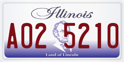 IL license plate A025210