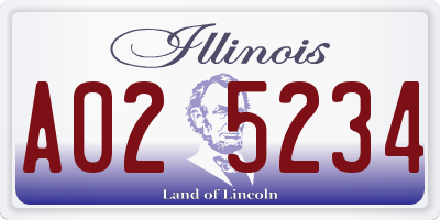 IL license plate A025234