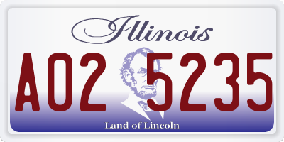 IL license plate A025235