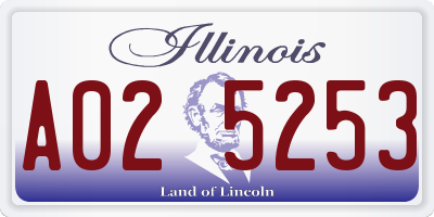 IL license plate A025253