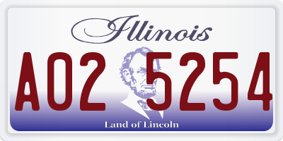IL license plate A025254