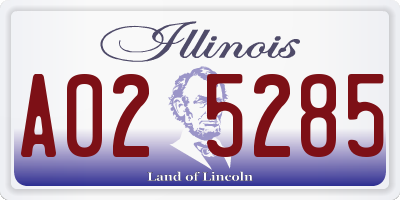 IL license plate A025285
