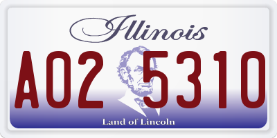 IL license plate A025310