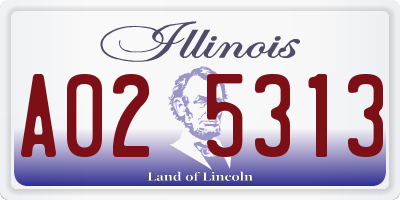 IL license plate A025313