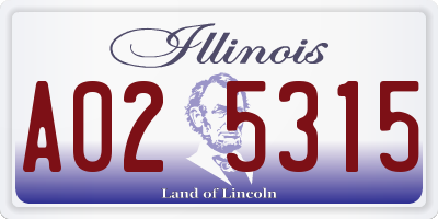 IL license plate A025315